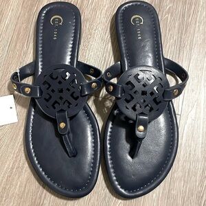 Cato Women’s Pitch Sandals Size 9 Navy Blue Coastal Grandma Causal